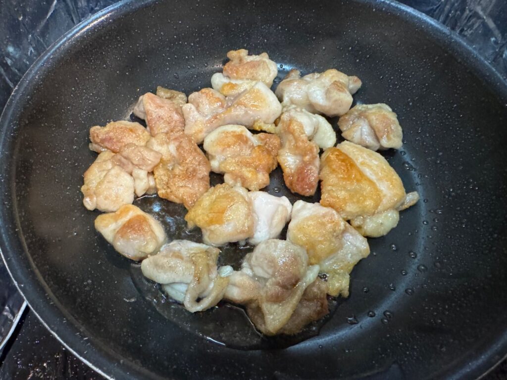 裏返して、両面に焼き色がついたところ