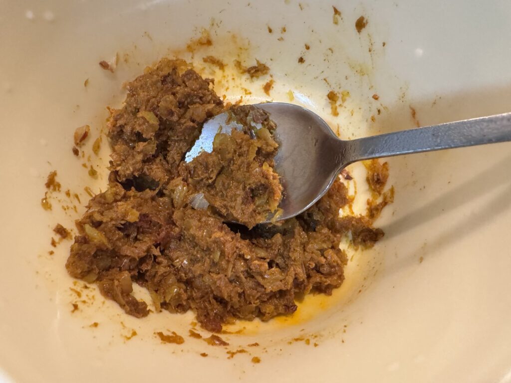 レンジで加熱して混ぜた和風キーマカレー
